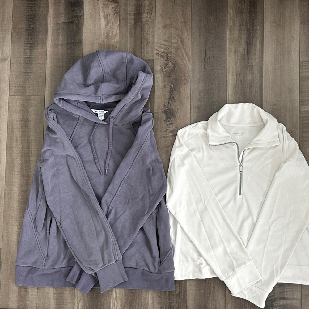 Athleta Purple and White Sweatshirts